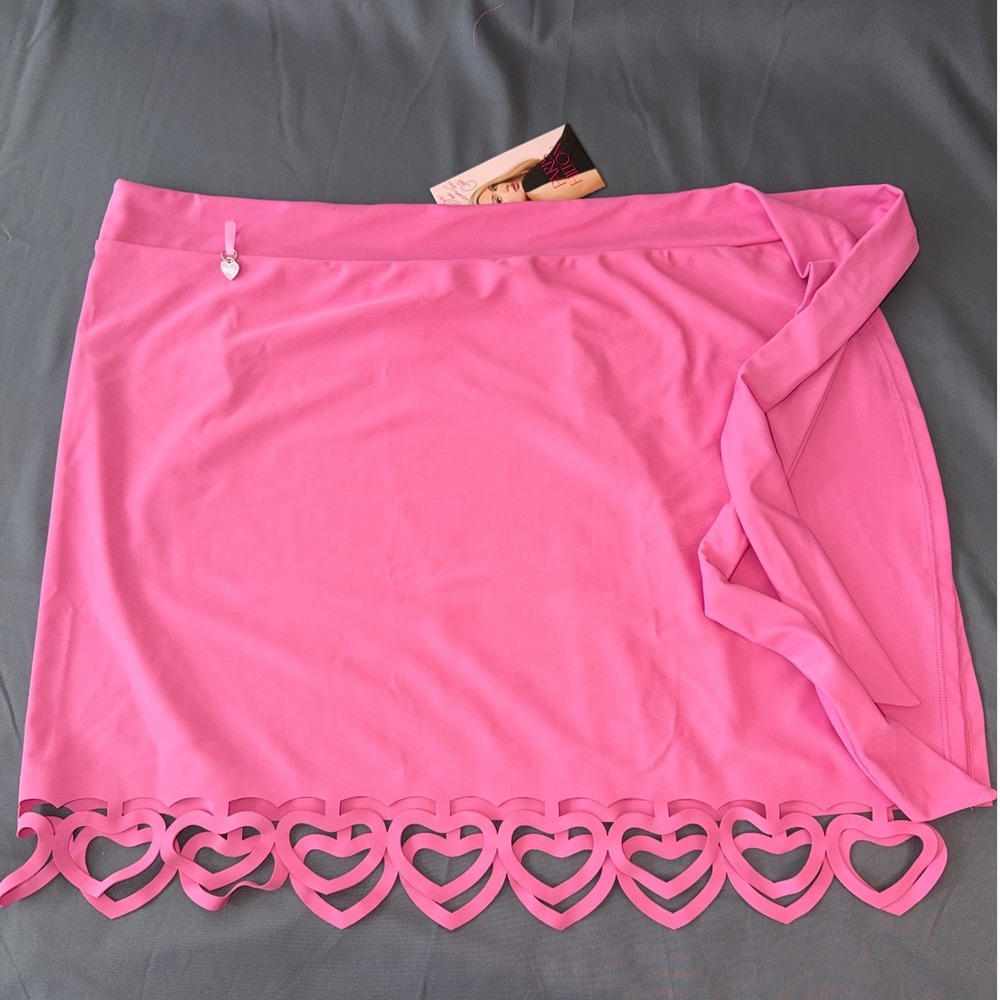 Wrap Beach Skirt Flamingo Pink L/XL New 
Paris Hilton Heart Cut Out